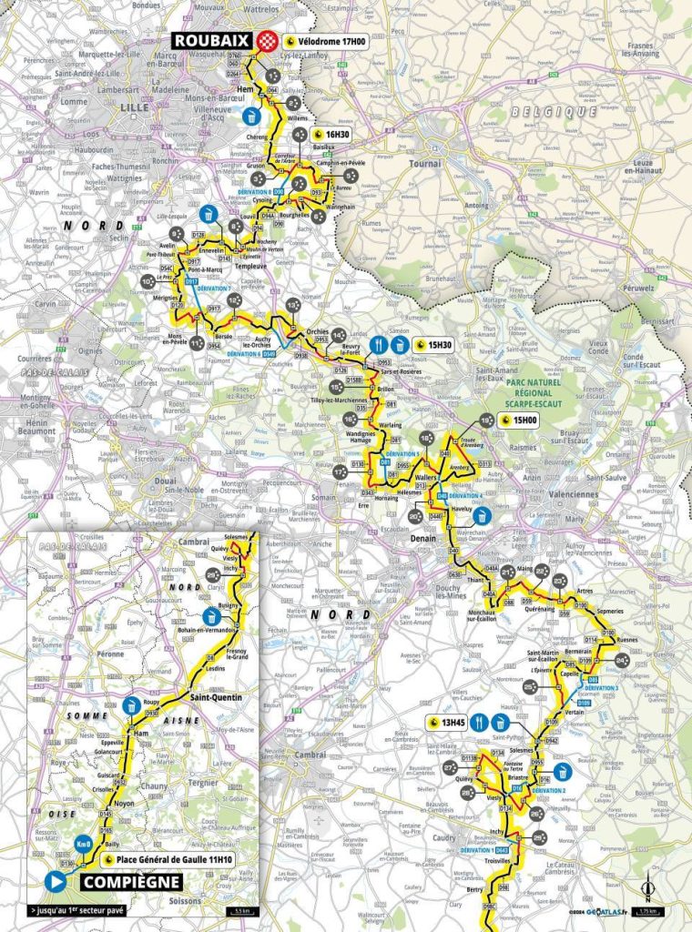 événements sportifs de vélo : le parcours Paris-Roubais 2024
